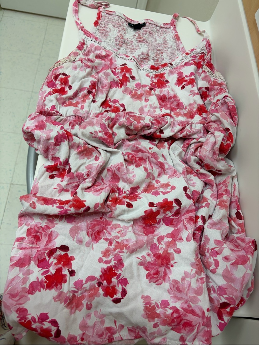 Torrid 3XL Pink and Red Flowered Babydoll Tank Top
